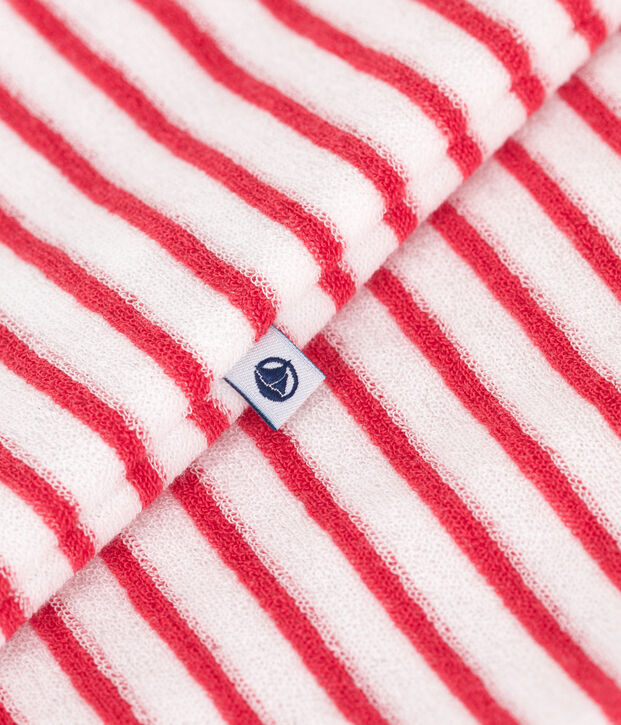 Mono corto de algod&oacute;n a rayas para beb&eacute; rojo/rojo