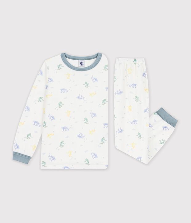 Pijama infantil de terciopelo con estampado blanco/azul/multicolor