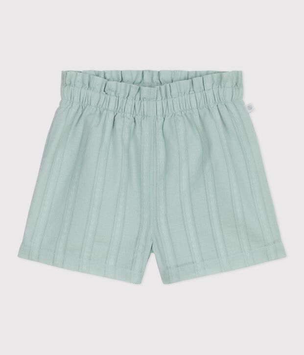 Shorts lisos de algod&oacute;n para beb&eacute; verde