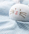 Peluche de punto, el emblemático tejido de Petit Bateau. azul ACIER/blanco MARSHMALLOW