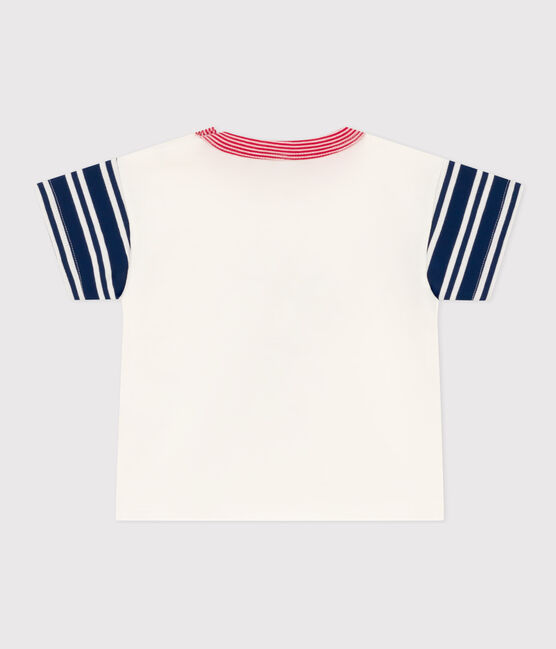 Camiseta Petit Bateau X Snoopy de punto ligero para bebé blanco MARSHMALLOW/blanco MULTICO