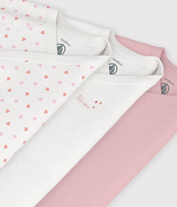 Juego de bodis cruzados y estampados de manga larga de algod&oacute;n para beb&eacute; multicolor