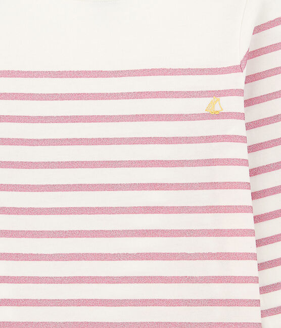 Camiseta de niña blanco MARSHMALLOW/rosa BABYLONE