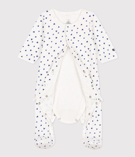 Bodyjama de túbico con corazones blanco MARSHMALLOW/ NEWBLEU