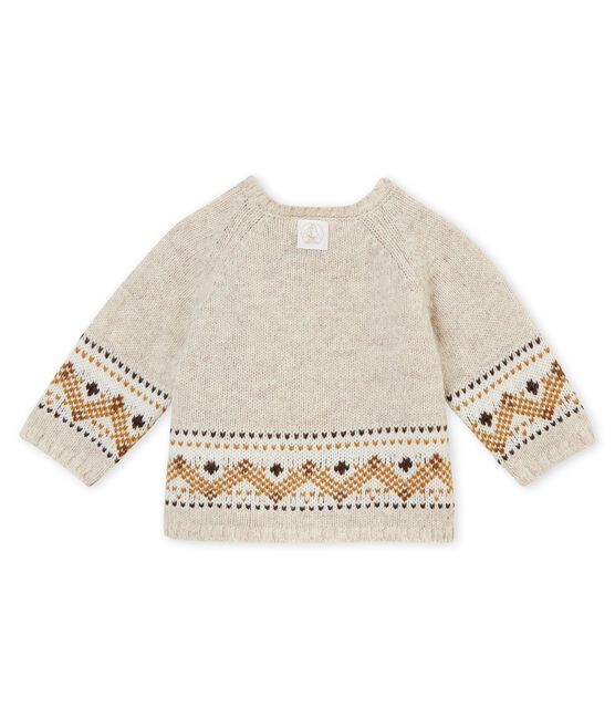 Cárdigan de punto en Jacquard para bebé niño beige CREAMY CHINE