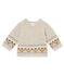 Cárdigan de punto en Jacquard para bebé niño beige CREAMY CHINE