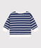 Sudadera de muletón a rayas para bebé CHALOUPE/ MARSHMALLOW