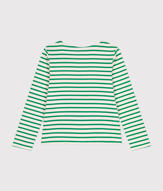 Marinera de algod&oacute;n con botones para mujer crudo/verde
