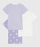 Juego de camisetas infantiles de algodón de manga corta con estampado de corazones variante 1