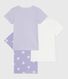 Juego de camisetas infantiles de algodón de manga corta con estampado de corazones
