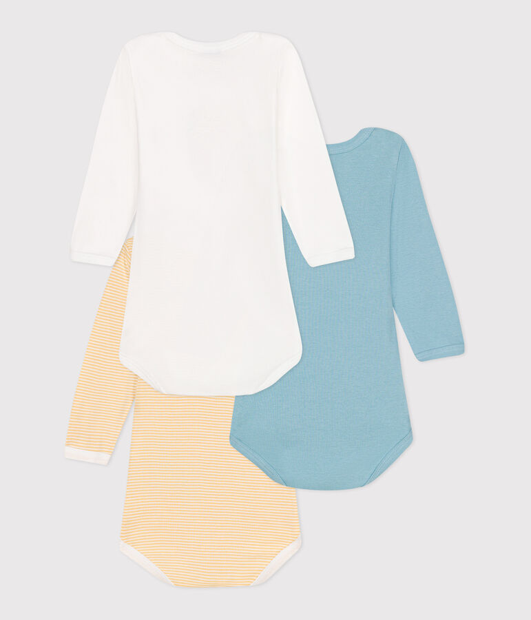 Juego de 3 bodis de algod&oacute;n de manga larga para beb&eacute; variante 1