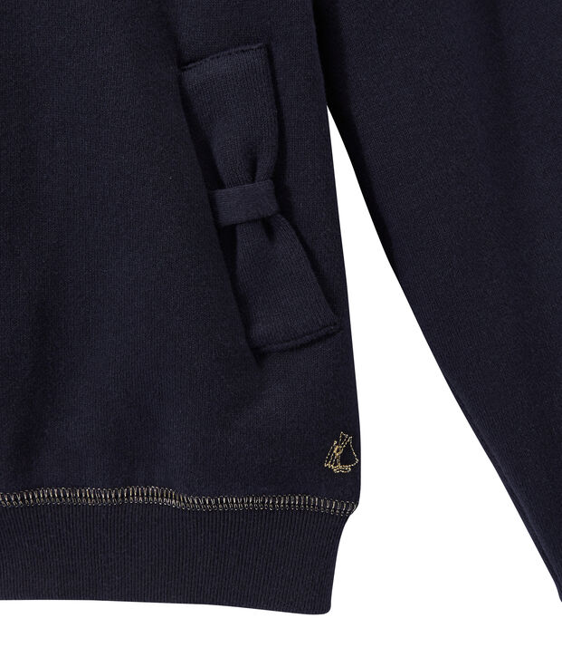 Sudadera con cremallera y capucha de ni&ntilde;a azul