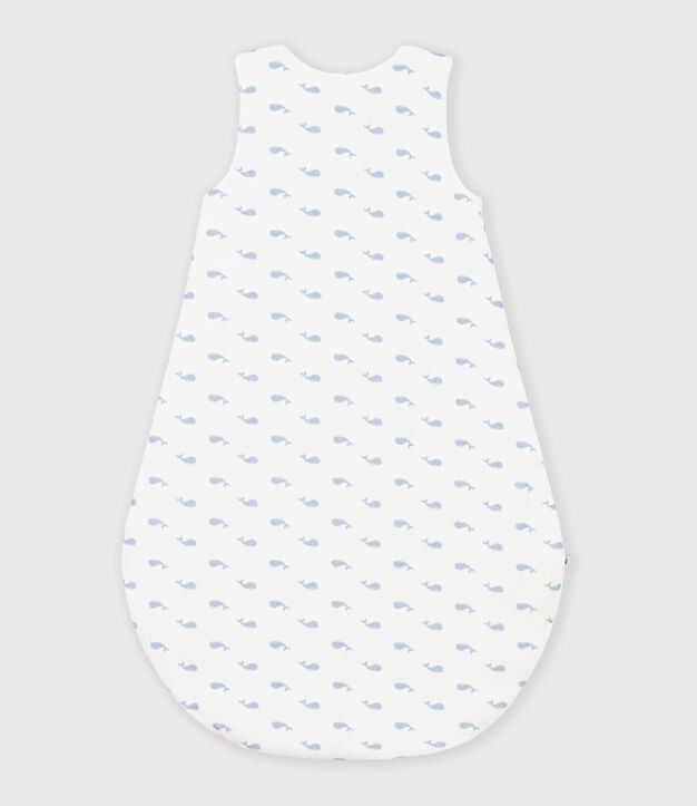 Saco de terciopelo para beb&eacute; con estampado de ballenas TOG 3 azul/azul
