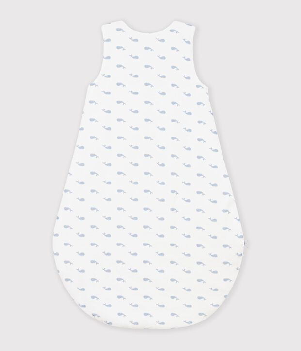 Saco de terciopelo para beb&eacute; con estampado de ballenas TOG 3 azul/azul