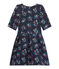 Vestido de niña mangas 3/4 en túbico alcolchado azul SMOKING/blanco MULTICO