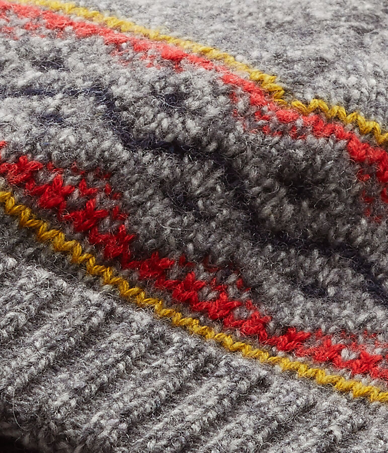 Gorro de ni&ntilde;o en lana de mezcla gris SUBWAY/blanco MULTICO