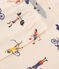 Pijama infantil corto de algodón con estampado de deportes blanco AVALANCHE/ MULTICO