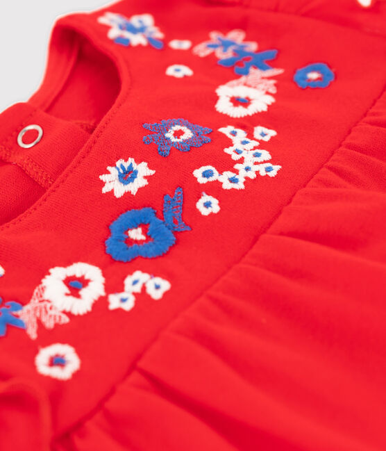 Vestido bordado para bebé niña rojo PEPS