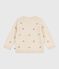 Jersey de lana y algodón con flores bordadas para bebé blanco AVALANCHE/ MULTICO