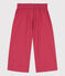 Pantalón de sarga de algodón para niña rosa PAPI
