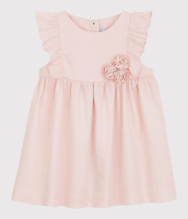 Vestido de sat&eacute;n de beb&eacute;. rosa