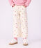 Pantal&oacute;n infantil wide leg de algod&oacute;n crudo/multicolor