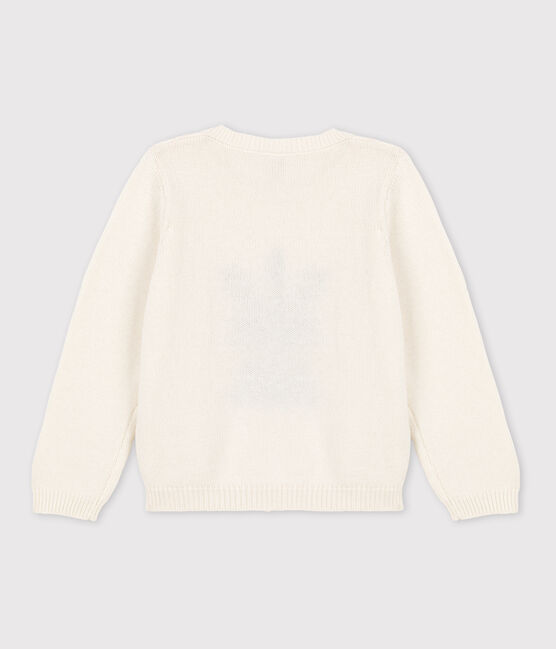 Jersey de lana y algodón de niño blanco MARSHMALLOW/blanco MULTICO