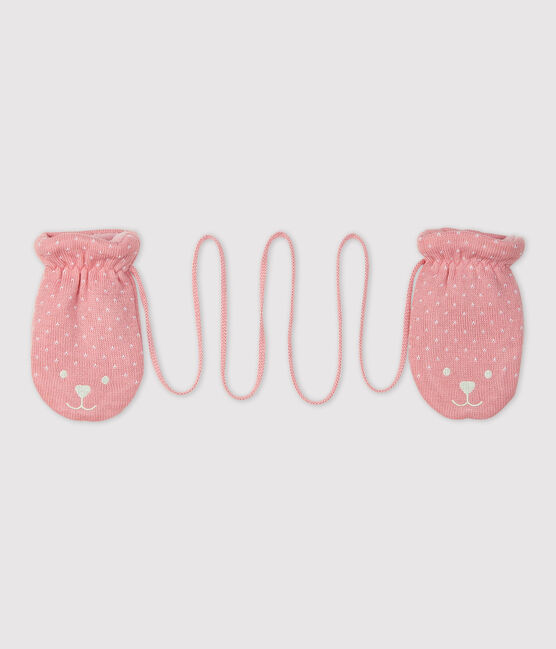 Manoplas para bebé con forro de microfibra polar rosa CHARME