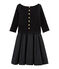 Robe bi-matière manches longues femme negro NOIR