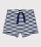 Shorts de punto flameado a rayas para bebé azul MEDIEVAL/blanco MARSHMALLOW