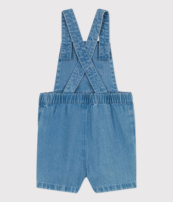 Peto corto de tejido vaquero ligero para bebé azul DENIM CLAIR