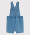 Peto corto de tejido vaquero ligero para bebé azul DENIM CLAIR