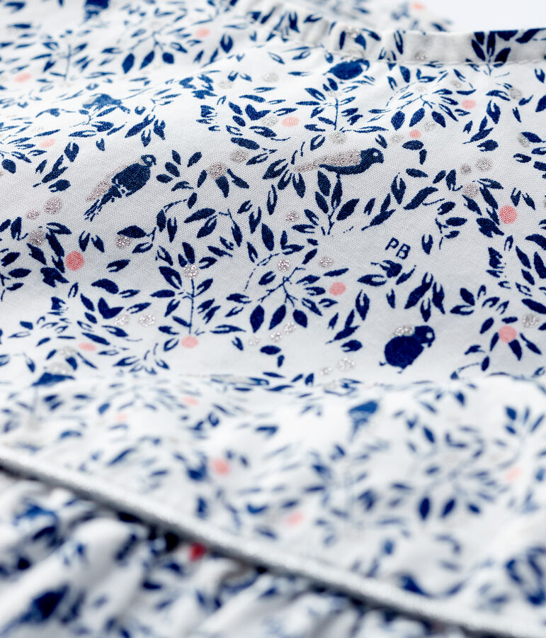 Blusa de manga corta de popelina de beb&eacute; ni&ntilde;a blanco/multicolor