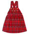 Vestido vaquero tipo peto de cuadros para bebé niña rojo TERKUIT/blanco MULTICO CN