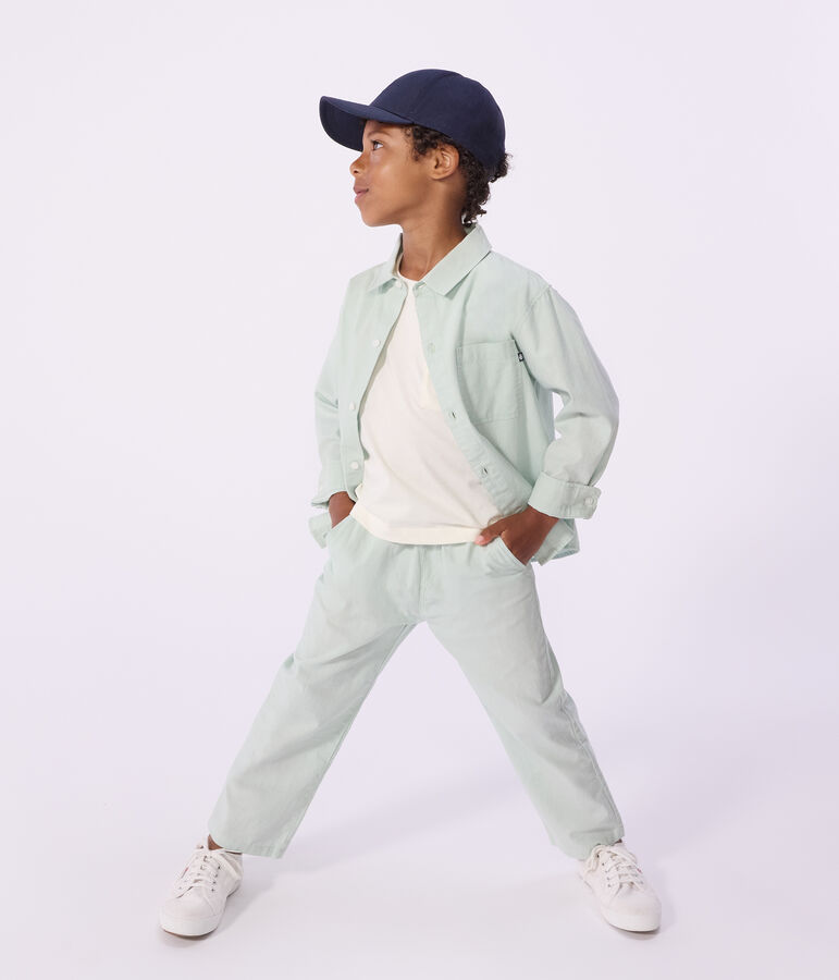 Pantal&oacute;n infantil de algod&oacute;n y lino azul SPRAY
