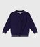 Cárdigan infantil liso de algodón azul SOIR
