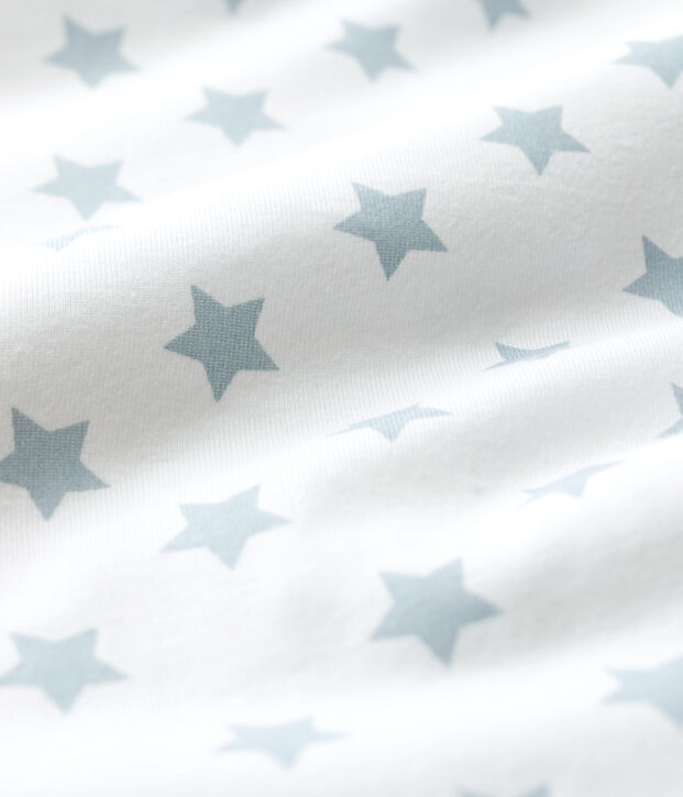 Saco de dormir de algod&oacute;n con estrellas para beb&eacute; blanco/gris