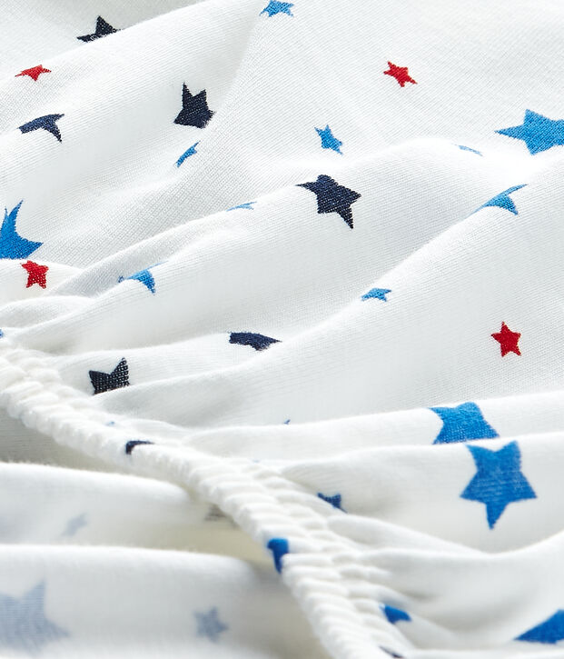 S&aacute;bana ajustable de 120x60 con motivo de estrella para beb&eacute; ni&ntilde;o blanco/multicolor