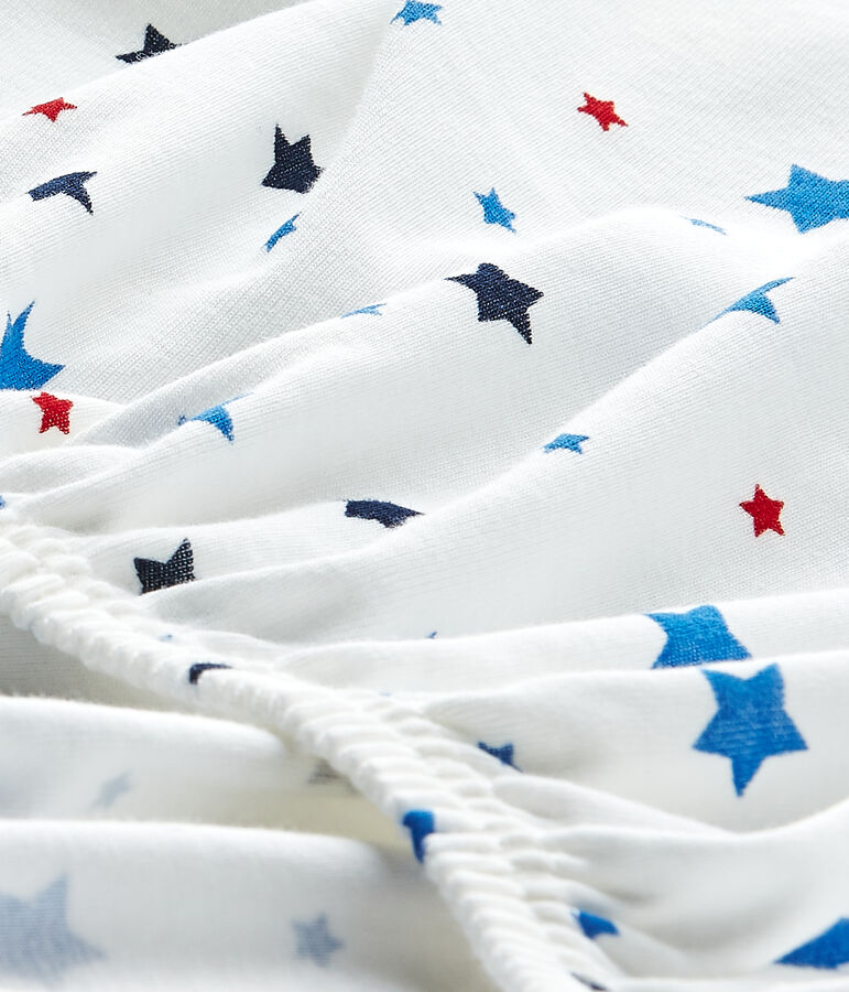 S&aacute;bana ajustable de 120x60 con motivo de estrella para beb&eacute; ni&ntilde;o blanco/multicolor