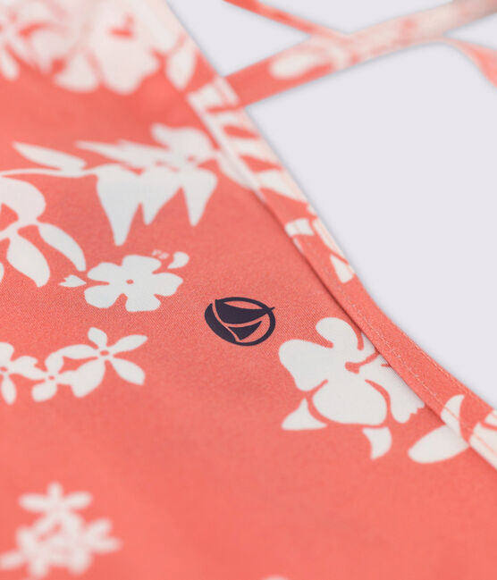 Traje de baño estampado de una pieza para niña rosa PAPAYE/ MARSHMALLOW