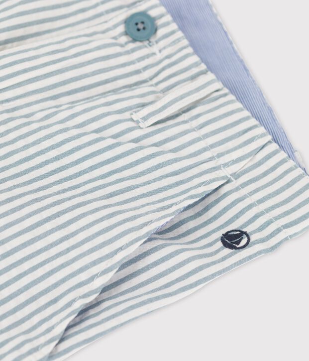 Bermudas de mil rayas de ni&ntilde;o blanco/verde