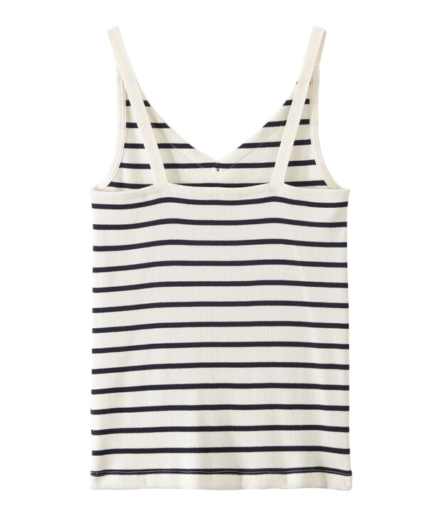 Camiseta de tirantes 100 anos de la braguita mujer blanco/azul