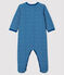 Pelele de punto tubular azul para bebé niña azul MAJOR/blanco ECUME