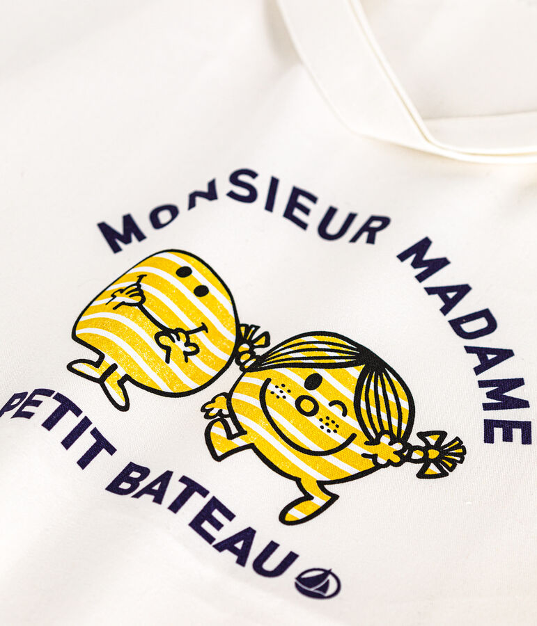 Bolsa tote Monsieur Madame de algod&oacute;n blanco