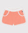 Shorts infantiles de rizo de algodón liso naranja ABRICOT