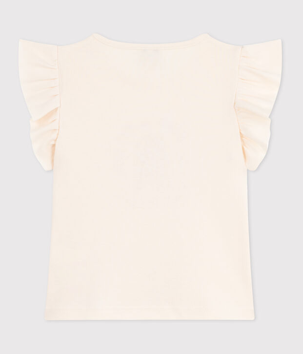Camiseta infantil de manga corta de algod&oacute;n con estampado crudo