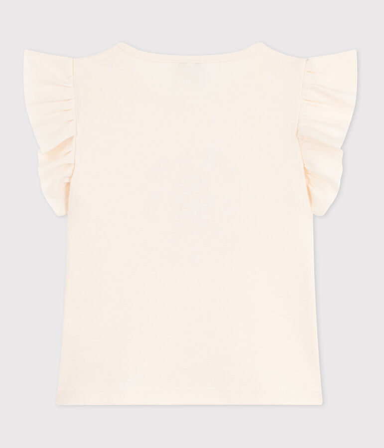 Camiseta infantil de manga corta de algod&oacute;n con estampado crudo