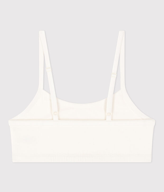 Top liso de algod&oacute;n y elastano para mujer blanco