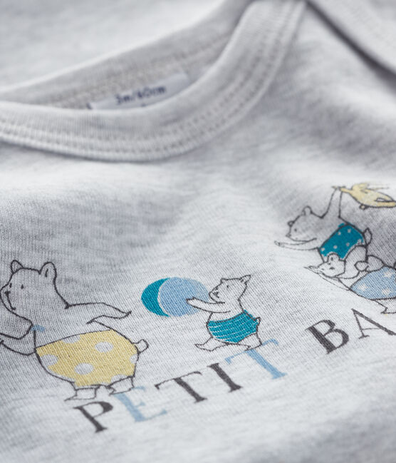 Bodi de manga larga para bebé niño-niña gris POUSSIERE CHINE