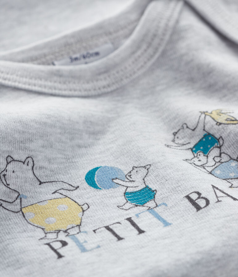 Bodi de manga larga para beb&eacute; ni&ntilde;o-ni&ntilde;a gris